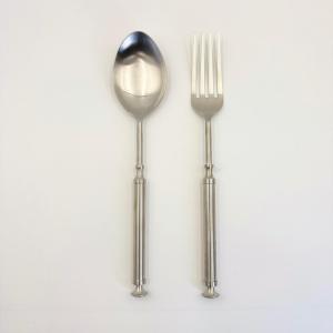 Set of 2 Salad Server <b>Mat</b> Polish Finish Stainless Steel with High Quality Box for Home and Restaurant Kitchen Use - Product Image 1