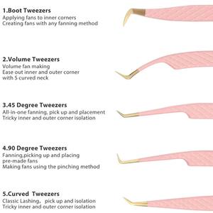 Pince à épiler ergonomique pour extensions de cils, pour une utilisation prolongée, application et isolation précises des cils - Product Image 2