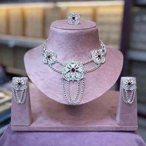 MOLL JEWELLERS 2026 Indian Inspired African Fashion Alloy Zircon Silver/Gold Plated Jewelry Set Women Trendy Comoros Mayotte - Product Image 1