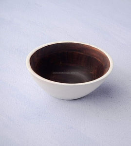 Best Quality Luxury Crafts Customizable Enamel Handcrafted <b>Mango</b> <b>Wood</b> Dining <b>Bowl</b> with Server Disposable Multipurpose Use - Product Image 1