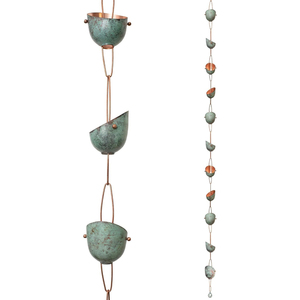 Chaînes de pluie décoratives en fer et cuivre antique, alternative aux gouttières métalliques, pour la décoration de jardin, avec gouttière bonus, au prix le plus bas - Product Image 4
