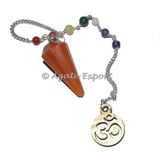 Jaspe rouge 7 Chakra spirale pendules 3 pièces cristal pierres précieuses sculptures Feng Shui amour Style pour la décoration de la maison sculpture gravures - Product Image 3