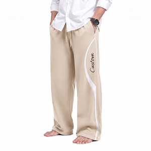 Men <b>Oversized</b> Relaxed Fit Jogger Pants Custom Logo Streetwear Casual <b>Sweatpants</b> With Contrast Side Panel Design - Product Image 6