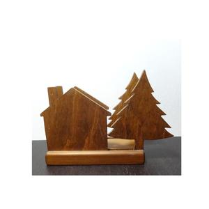 Servilletero con diseño de media luna Mango Wood Caja de pañuelos de dos compartimentos para el hogar Cocina Propósito decorativo - Product Image 6