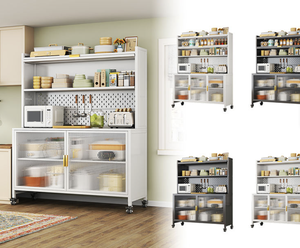 Buffet de rangement moderne pliable en acier galvanisé étanche, autoportant pour cuisine - Product Image 4