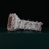 Montre de luxe pour homme en acier inoxydable avec moissanite, boîtier carré, mouvement mécanique ETA, affichage analogique, chiffres romains, fermoir caché à bouton-poussoir