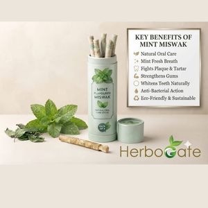 Miswak con Sabor a Menta, Barra de Mascar Herbal Tradicional con Sabor Natural a Menta para Blanquear los Dientes, Refrescar el Aliento y Proteger las Encías - Product Image 3