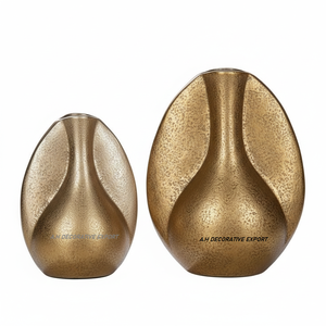 Vase décoratif moderne en aluminium doré, vase à fleurs écologique pour table de mariage, décoration intérieure pour la maison, l'hôtel, le restaurant - Product Image 2