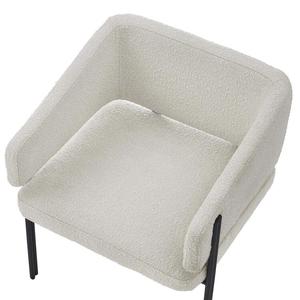 Chaise de salle à manger moderne en bouclette, chaise d'appoint rembourrée avec pieds en métal, fauteuil pour hôtel, restaurant, villa, salle à manger - Product Image 2