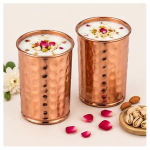 Pure <b>Copper</b> Hammered Tumbler Set Ayurvedic Drinking Glass for Wellness & Immunity Handcrafted Artisanal <b>Copper</b> Water <b>Cup</b> - Product Image 4