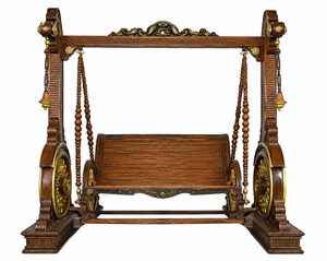 Modern Style Antique Look Teak Wooden Jhula Home Royal <b>Swing</b> Set Hand Carved with Walnut Finish Traditional Look for Homes USA - Product Image 6
