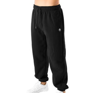 Unisex <b>Black</b> Fleece Jogger <b>Pants</b> Cotton Blend Elastic Cuff Sweatpants Casual Training OEM Custom Bulk Supply - Product Image 3