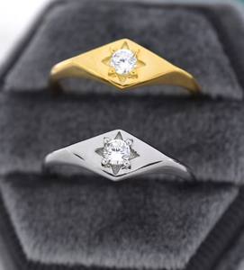 แหวนตราว่าวในเงินสเตอร์ลิงหรือทองแหวนดาวแหวนรูปสี่เหลี่ยมขนมเปียกปูน - Product Image 5