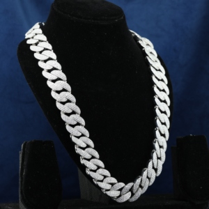 925 Sterling Silver Gold Plated Classic Heavy Weight Claw Setting VVS Moissanite Iced Cuban Link Men's Anniversary Gift Necklace - Product Image 3