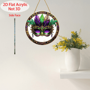 CIFbuy Acchiappasole Vintage a Forma di Maschera di Carnevale, Decorazione Murale in Acrilico con Dettagli Dorati e Cristalli, per TikTok e Servizio di Ritiro Temu - Product Image 3