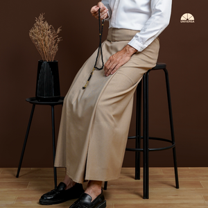 Sarong Premium pour Hommes en Tissu Lin Doux, Confortable et Infroissable, Couleur Beige – Tenue Quotidienne Formelle Islamique Moderne et Discrète - Product Image 6