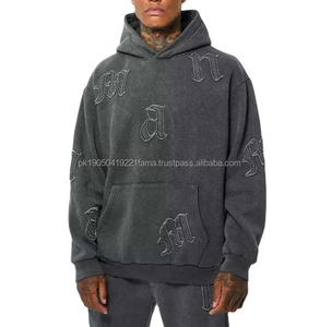 Ensemble de survêtement en molleton de coton léger uni pour homme, streetwear personnalisé, pantalon de survêtement, sweat-shirt, taille plus, vente en gros pour l'hiver - Product Image 3