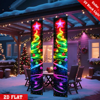 Nouveauté 2027, bannières fluorescentes sur le thème de Noël, arbre de Noël, polyester 180*30cm, toile de fond écologique pour décorations d'événements