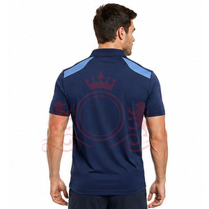 เสื้อโปโลแขนสั้นสีน้ำเงินสำหรับผู้ชาย แบบคัลเลอร์บล็อก แห้งเร็ว ผ้าถัก สไตล์สปอร์ต ลำลอง - Product Image 6
