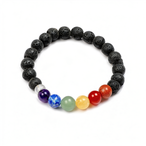 กำไลหินลาวาเจ็ดจักระ ขายส่ง เครื่องประดับคริสตัลแฟชั่น - Product Image 2