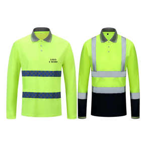 Camisetas de Trabajo de Manga Larga de Alta Visibilidad Reflectantes, Camisetas de Seguridad con Cuello Redondo y Polo, Uniformes para Ingeniería Industrial y Construcción - Product Image 3