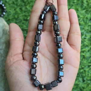 Perles de moissanite carrées noires de 8 pouces, forme ronde, facettées, perles de diamant de 7 mm rondes - Product Image 3