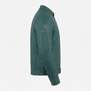 Veste en cuir vert de qualité supérieure, véritable cuir véritable, veste de motard, coupe ajustée, veste en cuir vintage, durable, décontractée - Product Image 3
