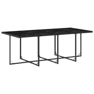 Conjunto de Comedor Plegable para Patio de 8 Plazas, Muebles de Jardín de Ratán PE Negro - Product Image 4