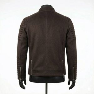 เสื้อแจ็คเก็ตหนัง PU ผู้ชายทรงสลิมฟิต คอปกโปโล ติดกระดุม กันน้ำ คุณภาพสูง จากผู้ผลิตชั้นนำ แบบคลาสสิก OEM - Product Image 3