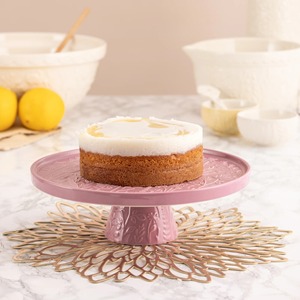 จานรองเค้กเซรามิคทรงกลม สีชมพู ลายดอกไม้ ทำมือ 1 ชิ้น - Product Image 3