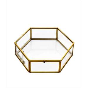 Boîte à bijoux minimaliste personnalisable en verre trempé haut de gamme, boîte de rangement cosmétique anti-poussière pour détaillants - Product Image 3