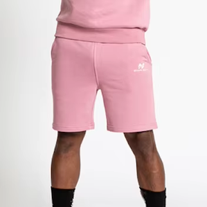Shorts de sport pour hommes couleur rose bébé avec logo personnalisé fabriqués par Hawk Eye Sports (vérifié par PayPal) - Product Image 2