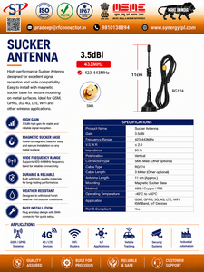 Antenne à ventouse 5dBi 470-510MHz SMA Mâle Câble RG174 Fixation Magnétique Extérieure Sans Fil WiFi 4G LTE IoT - Product Image 5