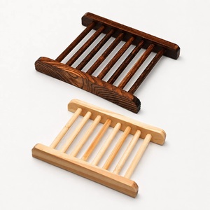 Bamboo Soap Holder Wooden Soap Dish Drainage Rack Bathroom <b>Shower</b> <b>Accessory</b> - Product Image 2
