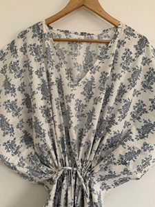 Pretty Comfortable For Cozy Nights Bulk Cotton <b>Kaftan</b> for Daily Use Best for Summer Cotton Hand Block Printed Long <b>Kaftan</b> Dress - Product Image 3