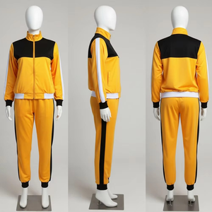 Custom Women Patchwork Zip Up <b>Hoodie</b> Tracksuit Fleece Sweatsuit Warm Color Block Jogger Pants Two Piece Set Casual Activewear - Product Image 6