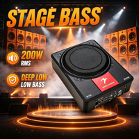 Subwoofer actif de 10 pouces sous le siège, amplificateur mono 200W, tube de basses pour mise à niveau audio automobile
