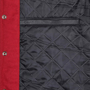 Stonefield Manufacturing Geometric Patchwork Stand Collar Varsity <b>Jacket</b>-100% Wool Hooded <b>Waterproof</b> Streetwear <b>Winter</b> Outerwear - Product Image 4