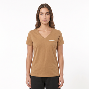 T-shirts en coton uni de haute qualité pour femmes, vente en gros, impression personnalisée, manches courtes, col en V, pour dames - Product Image 6