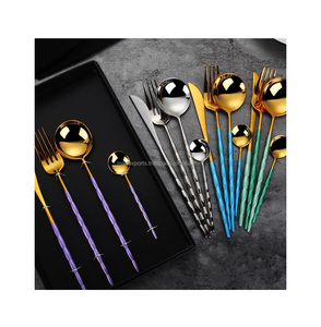 Gold Plated Stainless Steel Cutlery Set Elegant <b>Spoons</b> Forks and Knives for Daily Use Special Occasions Wedding Eco-Friendly - Product Image 1
