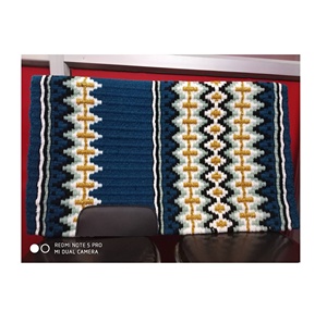 Dernier design, tapis de selle western fait main personnalisable, 100% laine australienne, haute qualité, pour concours hippique - Product Image 1