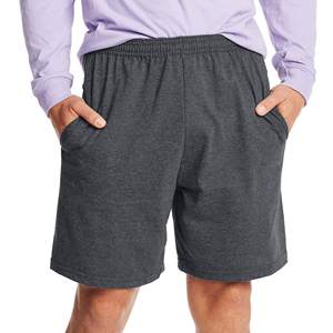 Shorts pour hommes de style urbain 100% coton, grande taille, longueur genou, avec poches latérales, taille élastique, séchage rapide et motif imprimé - Product Image 1