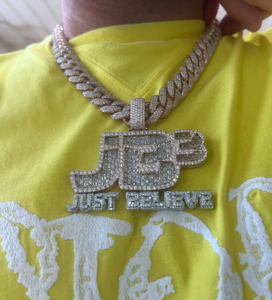Moissanite Hip Hop <b>Initial</b> Letter Pendant Rose Gold Iced Out Statement <b>Necklace</b> Luxury Streetwear Jewelry - Product Image 5