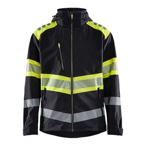 Unisex <b>High</b> <b>Visibility</b> Safety <b>Softshell</b> <b>Jacket</b> Waterproof Reflective CE Certified Polyester Material Hooded Workwear for - Product Image 1