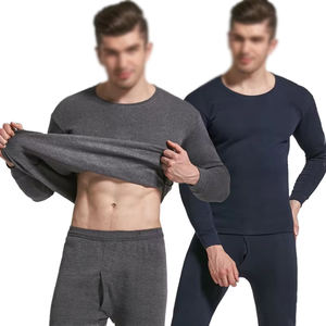 Conjunto de Ropa Interior Térmica Antibacteriana Ecológica de 2 Piezas para Hombre, Color Sólido, Invierno y Otoño, Marca Royal Bro Industry, Gran Venta - Product Image 1