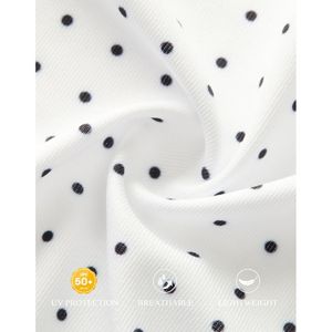 Camiseta Polo sin Mangas para Mujer, Blanca con Puntos, Tejida, Transpirable, Deportiva, Corte Casual, Largo Regular - Product Image 2