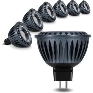 Lampadina LED MR16 5W 2700K Bianco Caldo 450 Lumen Dimmerabile con Alloggiamento in Alluminio Bassa Tensione Ingresso 12V Design Bi-Pin GU5.3 - Product Image 1