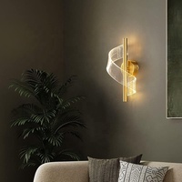 Lampes murales en acrylique dorées à LED 5W à couleur changeante, appliques murales modernes pour hôtel, couloir, allée