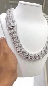 Cadena Cubana de Plata de Ley 925 con Diamantes de Moissanita de Alto Brillo, Collar Hip Hop para Amantes de la Moda Moderna - Product Image 5