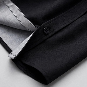 Men's <b>Black</b> Solid Dress <b>Shirt</b> Full Sleeve Turn-down Collar Anti-Wrinkle Poplin Cotton Smart Casual Spring Style - Product Image 5